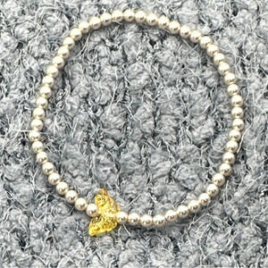 Super dainty Edison crystal pearl citrine butterfly beaded bohemian bracelet